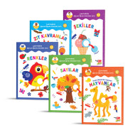 DİKKAT ATÖLYESİ ÇIKARTMALARLA EĞLENCELİ ÖĞRETİCİ ETKİNLİKLER 5'Lİ SET- RENKLER,SAYILAR,ŞEKİLLER, SICAK ÜLKELERDE YAŞAYAN HAYVANLAR, ZIT KAVRAMLAR